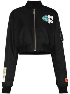 Heron Preston укороченный бомбер с логотипом