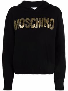 Moschino трикотажное худи с логотипом