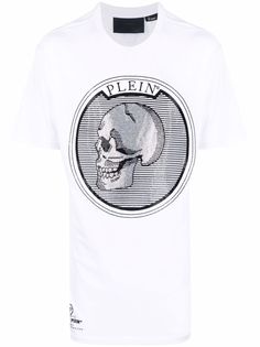Philipp Plein футболка Outline Skull с кристаллами