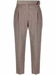 Brunello Cucinelli брюки в клетку гингем с завышенной талией