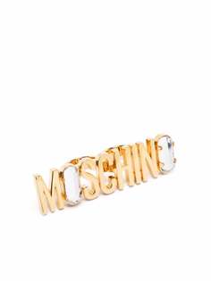 Moschino кольцо с кристаллами и логотипом