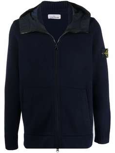 Stone Island худи на молнии с нашивкой-логотипом