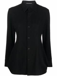 Yohji Yamamoto рубашка из смесовой шерсти с длинными рукавами