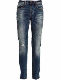 BOSS зауженные джинсы с эффектом потертости