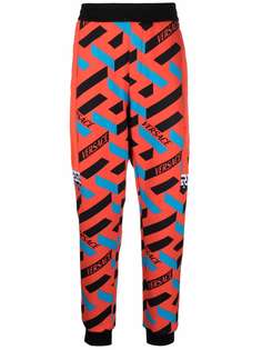 Versace спортивные брюки с принтом La Greca