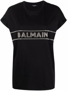 Balmain футболка с кристаллами