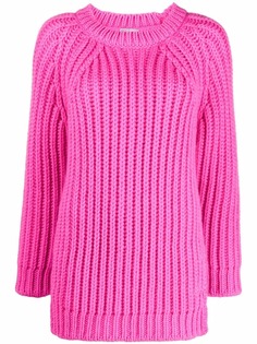 RED Valentino джемпер в рубчик с рукавами реглан