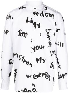 Comme Des Garçons Homme Plus рубашка с надписью