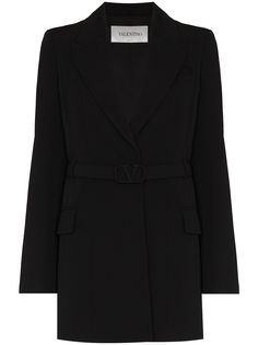 Valentino однобортный пиджак с поясом и логотипом VLogo Signature