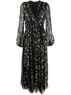 Giambattista Valli шелковое платье макси с цветочным принтом