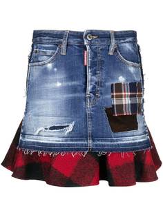 Dsquared2 многослойная джинсовая юбка