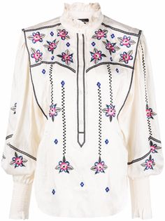 Isabel Marant блузка с цветочной вышивкой