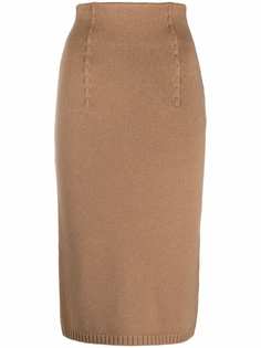 Fendi трикотажная юбка с завышенной талией