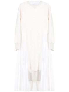 sacai платье с плиссировкой