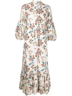 Misa Los Angeles платье-рубашка макси с цветочным принтом