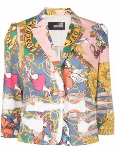 Moschino Pre-Owned блейзер с принтом