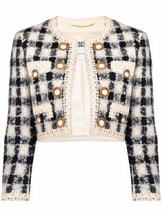 Moschino Pre-Owned укороченный твидовый жакет