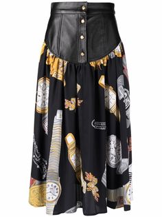 Moschino Pre-Owned юбка миди с принтом