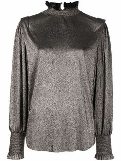 Isabel Marant Étoile блузка с высоким воротником и эффектом металлик