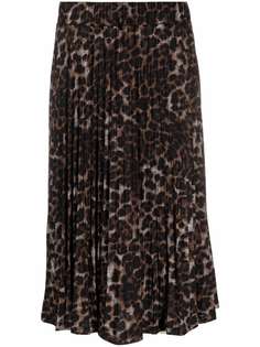 DKNY плиссированная юбка с леопардовым принтом