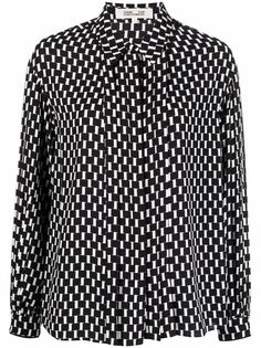 DVF Diane von Furstenberg блузка с длинными рукавами и геометричным принтом