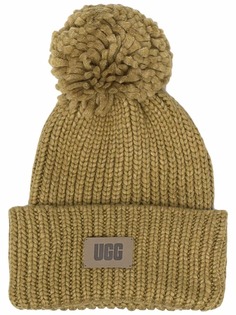 UGG шапка бини в рубчик с помпоном