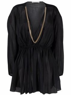 Stella McCartney блузка с цепочкой и V-образным вырезом