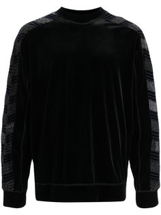 Emporio Armani бархатная толстовка с отделкой в полоску
