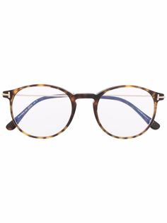 TOM FORD Eyewear очки в круглой оправе черепаховой расцветки