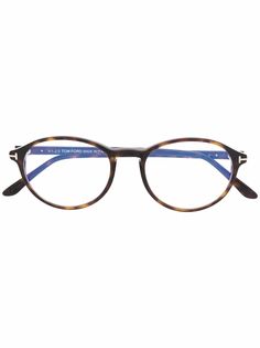 TOM FORD Eyewear очки в круглой оправе черепаховой расцветки