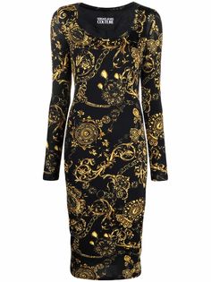 Versace Jeans Couture облегающее платье с принтом Barocco