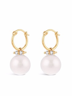 Dinny Hall серьги-подвески Shuga из желтого золота с бриллиантами и жемчугом