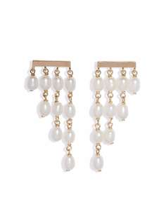 Poppy Finch серьги Pearl Cascade из желтого золота с жемчугом