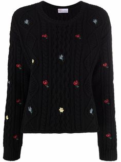 RED Valentino джемпер фактурной вязки с вышивкой