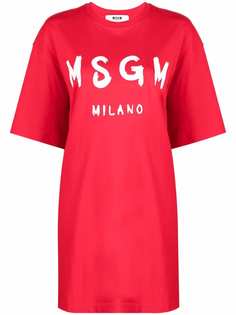 MSGM платье-футболка с логотипом