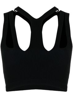 Dion Lee укороченный топ в рубчик с вырезами