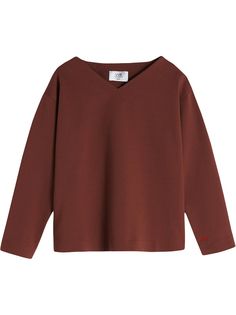 Victoria Victoria Beckham топ с V-образным вырезом и длинными рукавами
