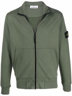Stone Island толстовка на молнии с нашивкой-логотипом