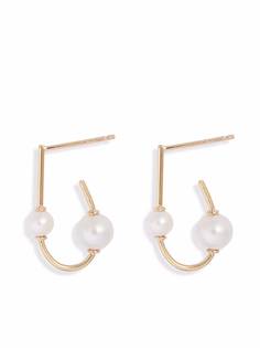 Poppy Finch серьги Duo из желтого золота с жемчугом