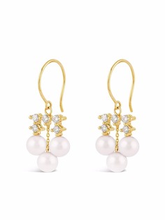 Dinny Hall серьги Shuga из желтого золота с бриллиантами и жемчугом