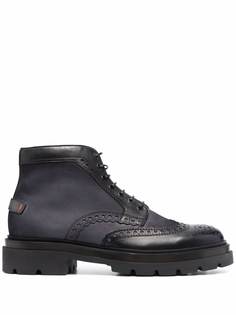 Santoni ботинки с брогированием и шнуровкой