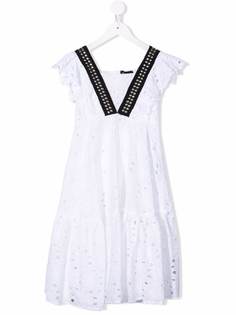 Monnalisa кружевное платье с заклепками