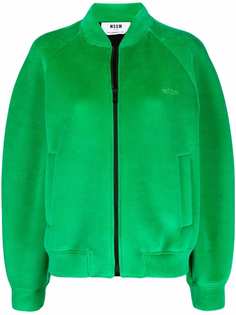 MSGM бомбер на молнии с вышитым логотипом