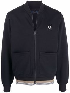FRED PERRY свитер на молнии с вышитым логотипом