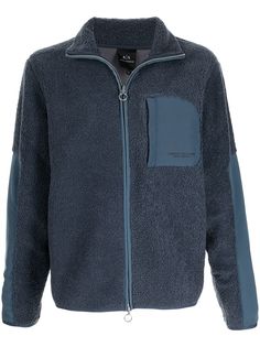 Armani Exchange флисовая куртка с контрастной отделкой