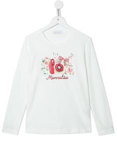 Monnalisa топ с длинными рукавами и логотипом