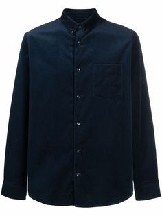 A.P.C. бархатная рубашка на пуговицах