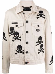 Philipp Plein джинсовая куртка с эффектом потертости
