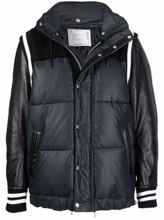 sacai пуховик со вставками