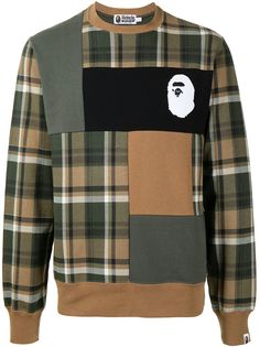 A BATHING APE® клетчатая толстовка в стиле колор-блок